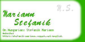 mariann stefanik business card